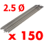 Paket von 150 Elektroden AWS 2.5 mm