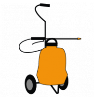 Rückenspritze + Wagen