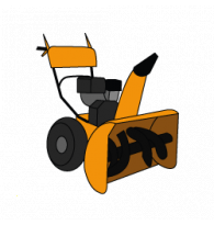 Schneefräsen mit Rädern und Benzinmotor - groß