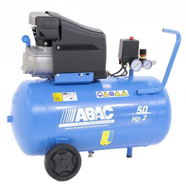 ABAC Mod. Montecarlo L20 - Elektrischer Kompressor mit Wagen - Motor 2 PS - 50 Lt im Angebot
