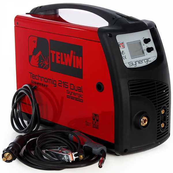 Inverter-Drahtschweißgerät Telwin Technomig 215 Dual Synergic - GAS/NO GAS-MIG-MAG, MMA und TIG