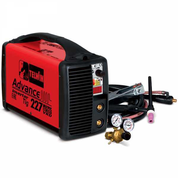Inverter-Schweißgerät Multispannung von 100 bis 240 V Telwin Advance 227, 130A-200A - Kit TIG