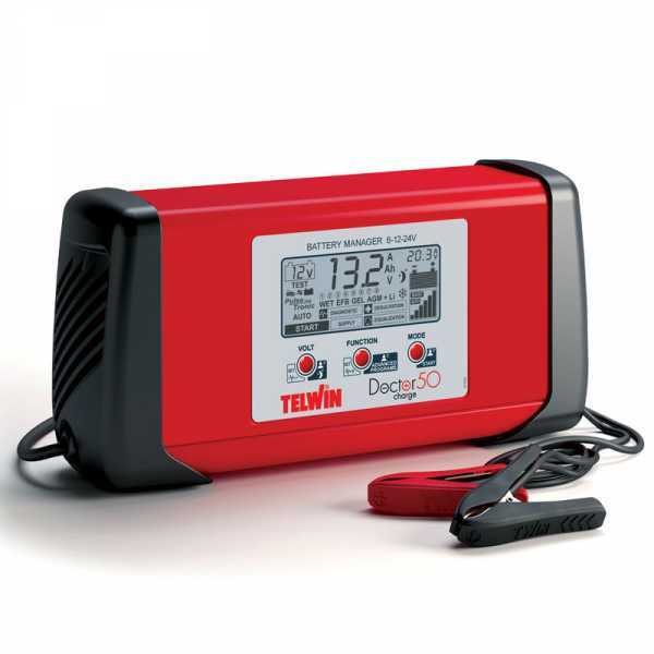 Akkuladegerät, Erhaltungsladegerät, Elektrospannungsprüfer Telwin Doctor Charge 50 - Batterien 6/12/24V