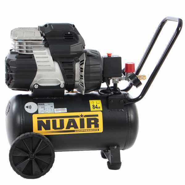 Nuair Sil Air 244/24 - Elektrischer Kompressor mit Wagen - Motor 1.5 PS, 24 Lt, oilless, leise im Angebot
