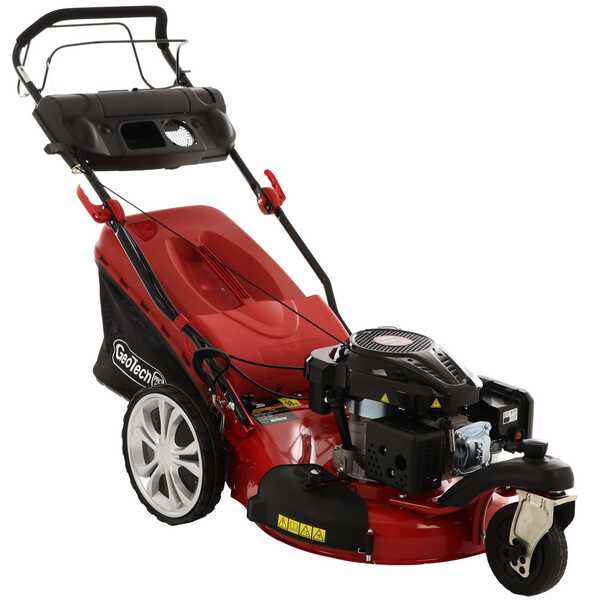 Benzin-Rasenmäher mit Radantrieb GeoTech Pro S53-3 BMSWG L200 mit einem Vorder-Drehrad