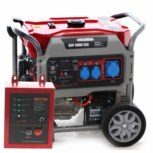 GeoTech Pro GGP 8000 ESA - Benzin Notstromaggregat 230V einphasig - 6,0 kW - E-Starter  inkl. ATS Notstromautomatik
