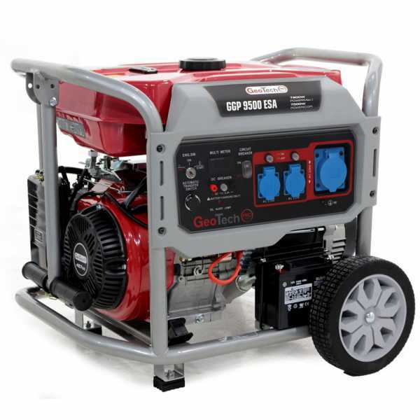 GeoTech Pro GGP 9500 ESA - Stromerzeuger 230V einphasig  - 7,5 kW - mit Rädern - mit E-Starter