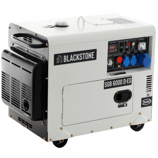 Blackstone SGB 6000 D-SE  - Leiser Diesel-Stromerzeuger mit AVR-Regelung 5.3 kW - Dauerleistung 5 kW - 230V