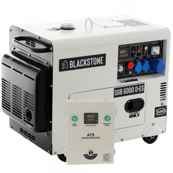 Blackstone SGB 6000 D-ES - Leiser Diesel-Stromerzeuger mit AVR-Regelung 5.3 kW - Dauerleistung 5 kW einphasig + ATS im Angebot