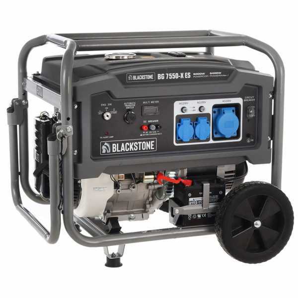 Blackstone BG 7550-X ES - Benzin-Stromerzeuger mit Rädern und AVR-Regelung 5.4 kW - Dauerleistung 5 kW - 230V