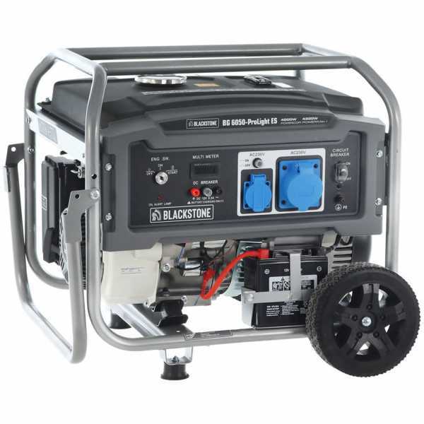Blackstone BG 6050 - Benzin-Stromerzeuger mit Räder mit AVR-Regelung und Elektrostarter 4.3 kW - Dauerleistung 4 kW - 230V