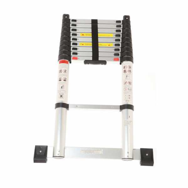 Alu-Teleskopleiter - sehr kompakt mit 10 Leitersprossen - Höhe : 93 - 320 cm