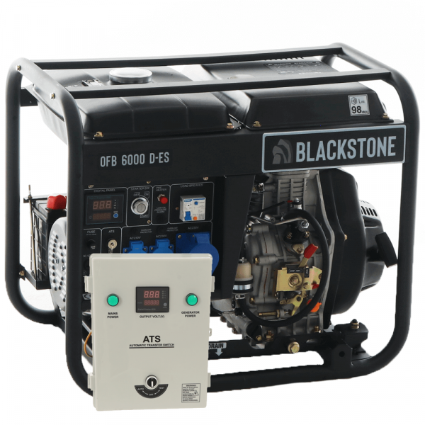 Blackstone OFB 6000 D-ES - Diesel-Stromerzeuger mit AVR-Regelung 5.3 kW - Dauerleistung 5 kW - 230V + ATS