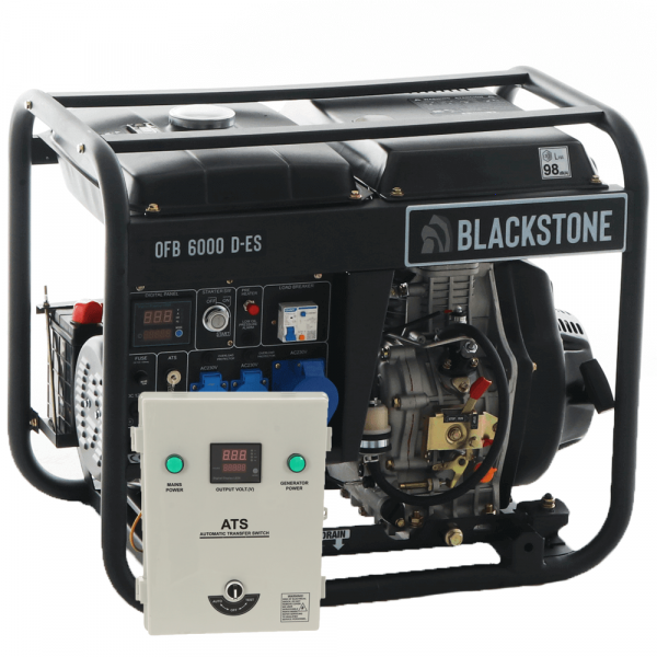 Diesel Notstromaggregat 230V einphasig Blackstone OFB 6000 D-ES - Inkl. ATS Notstromautomatik