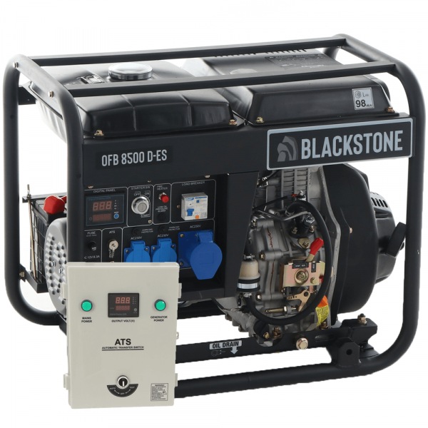 BlackStone OFB 8500 D-ES - Diesel-Stromerzeuger mit AVR-Regelung 6.3 kW - Dauerleistung 6 kW einphasig + ATS im Angebot