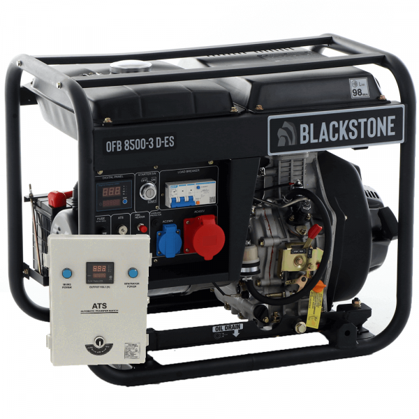 Blackstone OFB 8500-3 D-ES - Diesel-Stromerzeuger mit AVR-Regelung 6.3 kW  - Dauerleistung 6 kW - 400V +  ATS