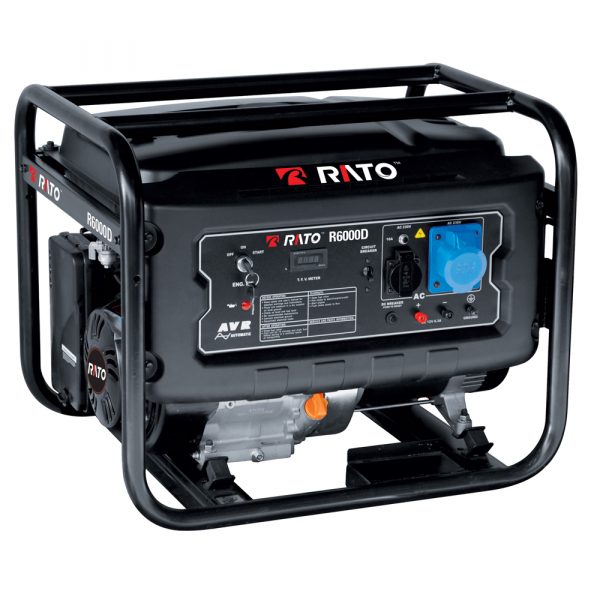 Rato R6000D AVR - Benzin-Stromerzeuger mit AVR-Regelung und Elektrostarter 6 kW - Dauerleistung 5.5 kW - 230V