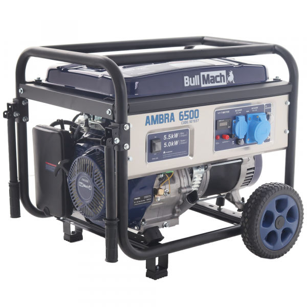 Benzin Stromerzeuger 230V einphasig BullMach AMBRA 6500 - 5,0 kW - mit Rädern