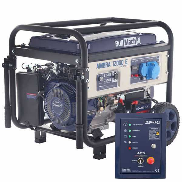 BullMach AMBRA 12000 E - Benzin Notstromaggregat 230V einphasig  - 7,8 kW - inkl. ATS Notstromautomatik