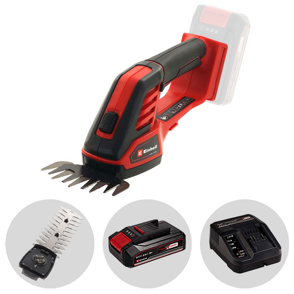 Einhell GE-CG 18/100 Li - Akku- Gras- und Strauchschere - Heckenschere - 18V/2.5 Ah