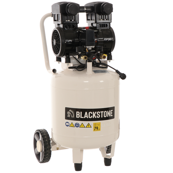Kompressor Blackstone V-SBC50-15 mit 1,5 PS Motor - leise, oilless - mit senkrechtem 50 l Tank