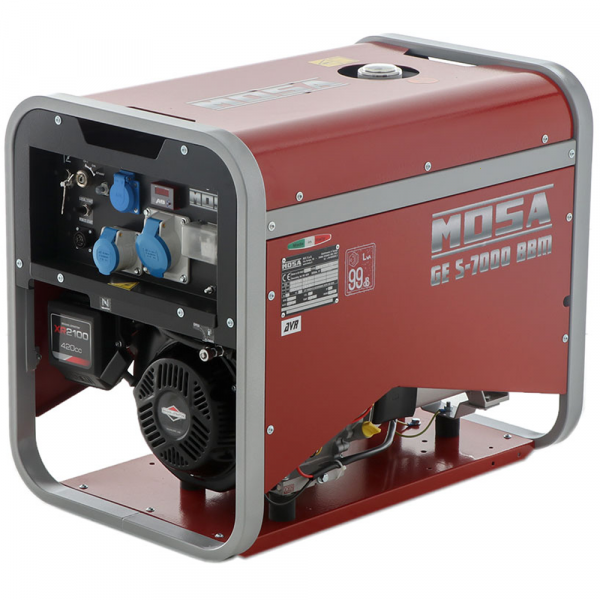 MOSA GE S-7000 BBM AVR EAS - Benzin-Stromerzeuger mit AVR-Regelung und Elektrostarter 6.5 kW - Dauerleistung 5.4 kW - 230V