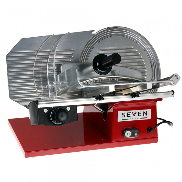 Aufschnittmaschine  Seven Italy PS 300 PRO ROT - 300 mm Klinge - inklusive Schärfgerät im Angebot