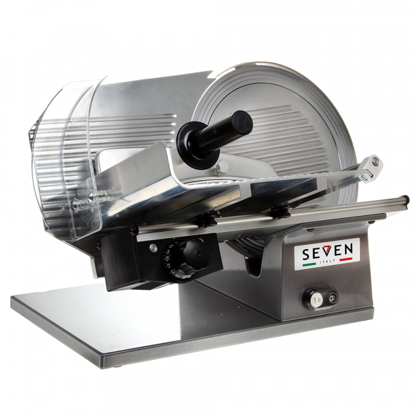 Aufschnittmaschine Seven Italy PS 300 PRO SILVER - Messer 300 mm - Schleifaufsatz im Lieferumfang im Angebot