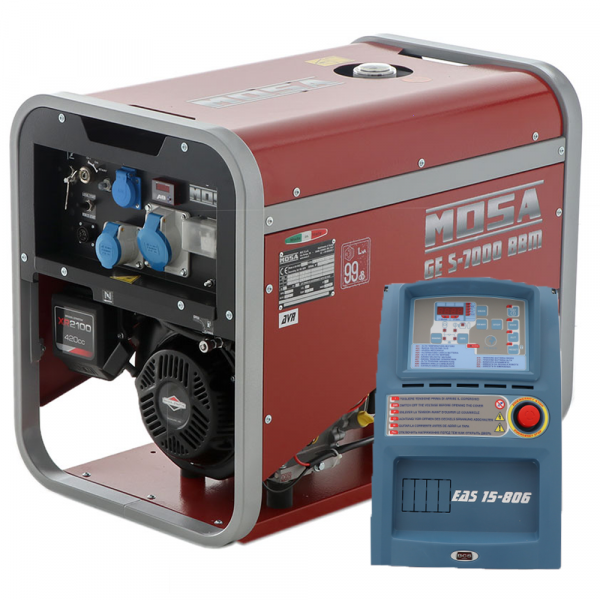 MOSA GE S-7000 BBM AVR EAS - Benzin-Stromerzeuger mit AVR-Regelung 6.5  kW - Dauerleistung 5.4 kW - 230V + ATS