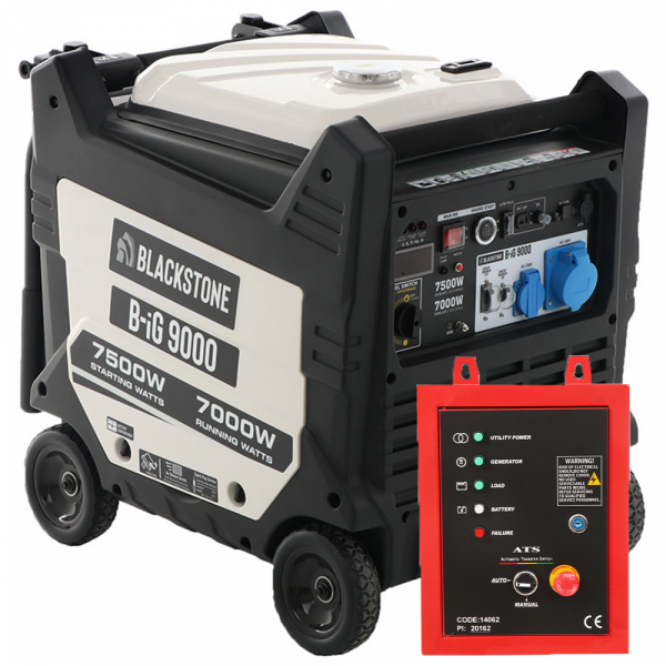 BlackStone B-iG 9000 - Inverter Stromerzeuger 7.5 kW - Dauerleistung 7 kW - 230V + ATS