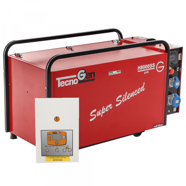 TecnoGen H8000SS/A - Benzin-Stromgenerator 5.8 kW leise - Dauerleistung 5,2 kW - 230V + ATS