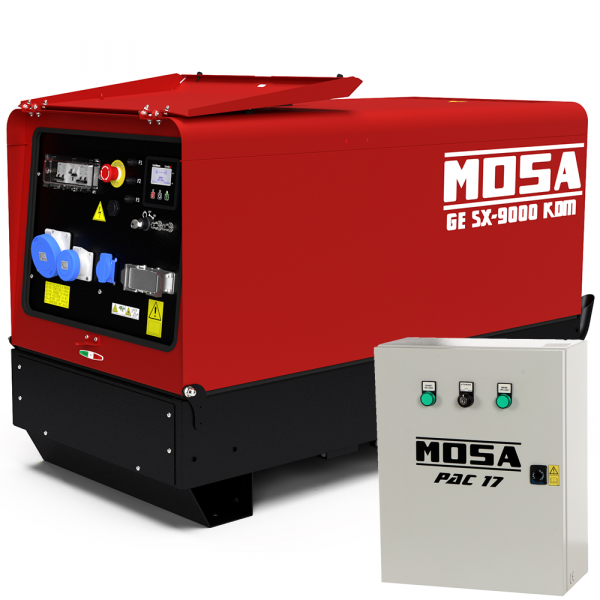 MOSA GE SX-9000 KDM - Diesel Notstromaggregat einphasig 7.5 kW - Kohler-Lombardini KDW702 - mit ATS-Einheit Notstromautomatik