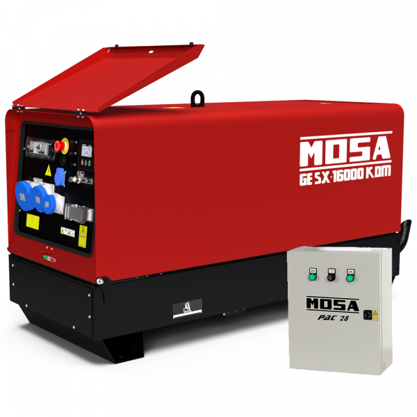 MOSA GE SX 16000 KDM - Diesel Notstromaggregat leise  - 14.4 kW - Dauerleistung 13.2 kW - 230V + ATS - Kohler Motor KDW1003