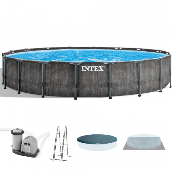 Runder Pool Intex Prisma Frame Greywood 26744NP im Angebot