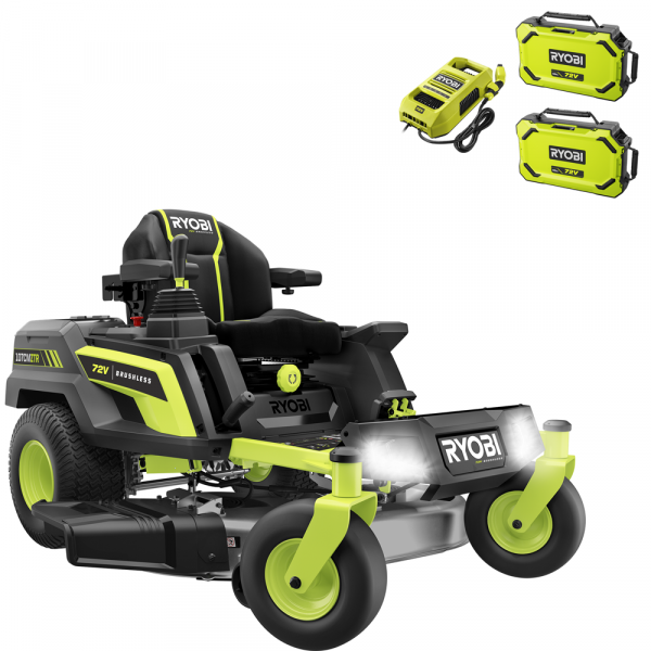 Ryobi ZTRX107 - Akku-Nullwendekreismäher - 72V/20Ah - Schnittbreite 107cm - 2in1