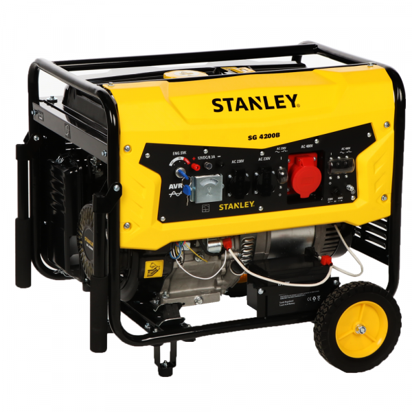 Stanley SG 4200B - Benzin Stromerzeuger - AVR - 4,3 kW - Dauerbetrieb 4,0 kW 400V