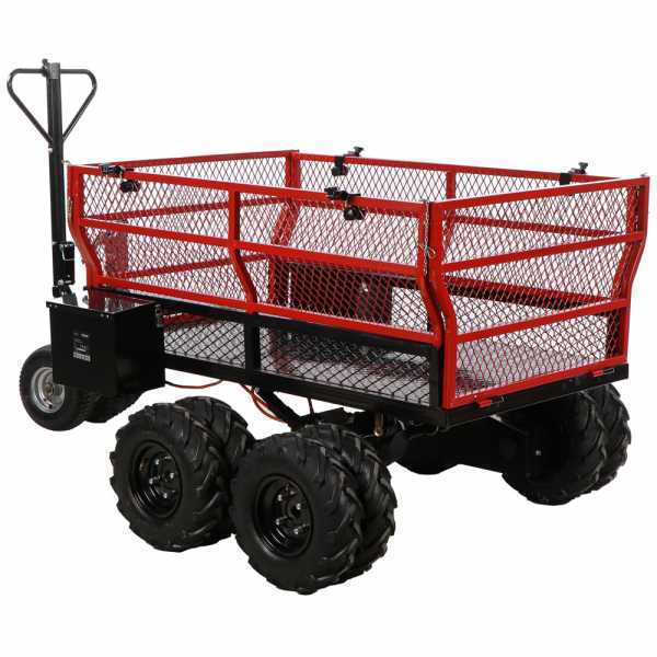 GeoTech-Pro E-Truck 600 - Batteriebetriebene Schubkarre mit Anhänger - Akku 48V 15Ah
