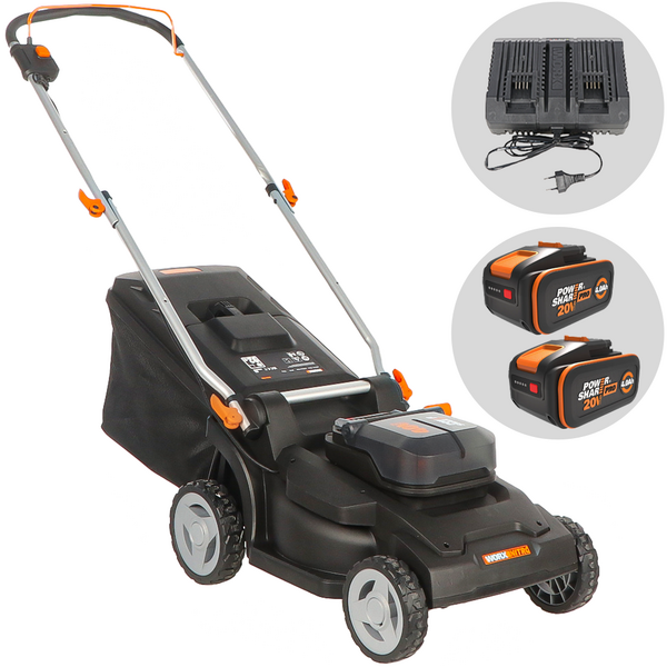 Worx Nitro WG745E - Akku-Rasenmäher - 2x20V/4Ah - Schnittbreite 41cm