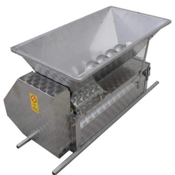 Elektrische Traubenmühle / Abbeermaschine aus Edelstahl - 1,2 PS Motor, 4 Haltegriffe