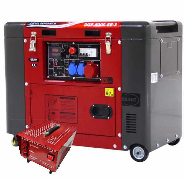 GeoTech Pro DGP8000SE-3 - Diesel Notstromaggregat 400V dreiphasig - 5,5 kW - inkl. ATS Notstromautomatik