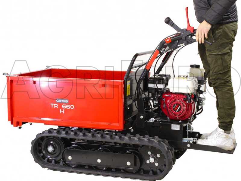 Raupendumper GINKO TR 660 ausziehbare Bordw&auml;nde, hydraulisches Kippen, Motor Honda GX 200