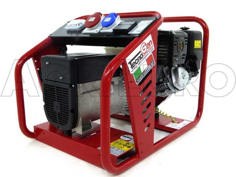 TecnoGen H8000T AVR - Benzin-Stromerzeuger mit AVR-Regelung 6 kW - Dauerleistung 5.4 kW - 400V