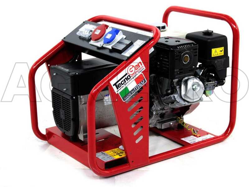 TecnoGen H8000T AVR - Benzin-Stromerzeuger mit AVR-Regelung 6 kW - Dauerleistung 5.4 kW - 400V