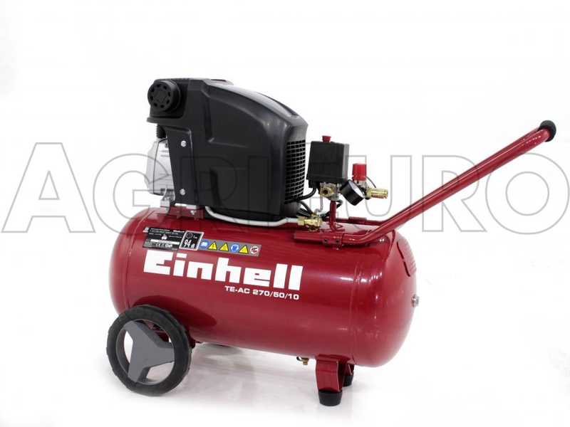 Einhell TE-AC 270/50/10 - Elektrischer Kompressor mit Wagen - Motor 2,5 PS - 50 Lt