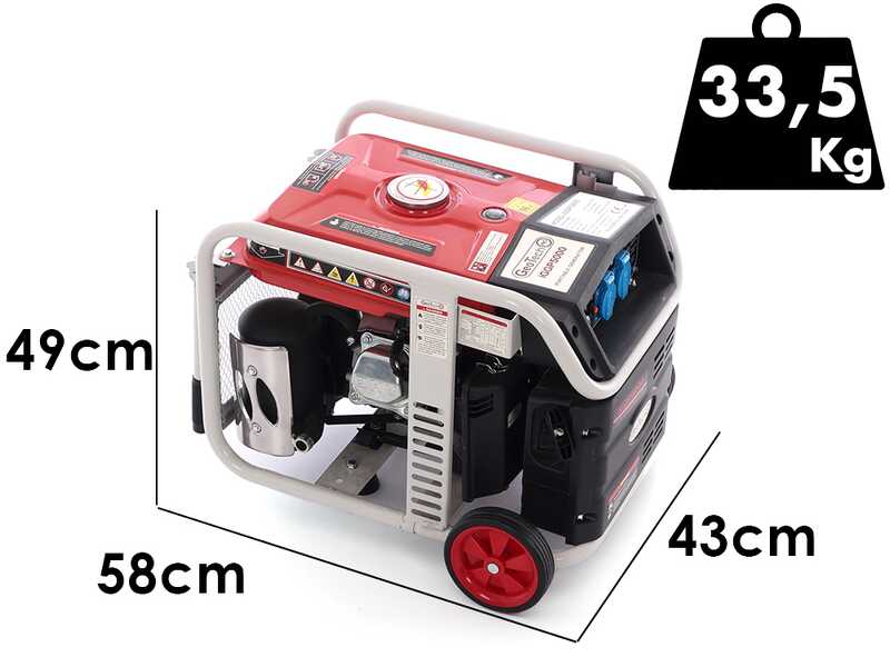 GeoTech Pro iGGP5000 - Inverter-Stromerzeuger mit R&auml;dern 4 kW - Dauerleistung 3.5 kW - 230V