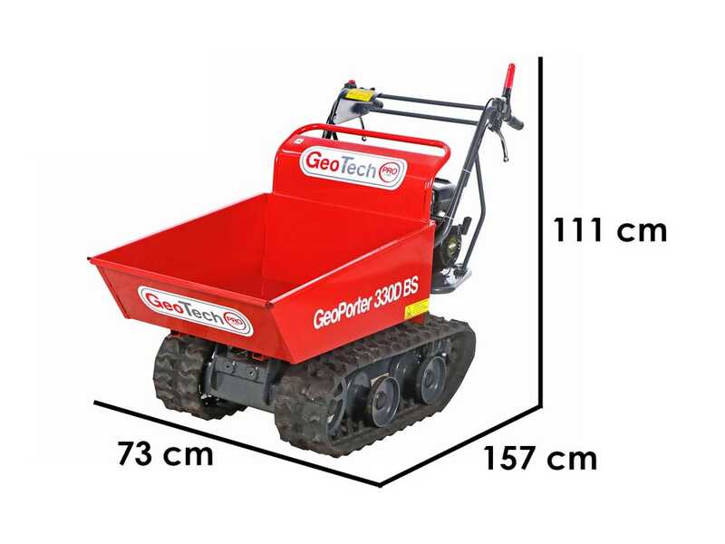 GeoTech Pro GeoPorter 330D BS &ndash; Raupendumper mit Kippmulde und 4 Laufrollen &ndash; 300 kg