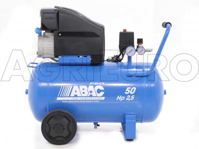 ABAC Mod. Montecarlo L25P - Elektrischer Kompressor mit Wagen - Motor 2.5 PS - 50 Lt