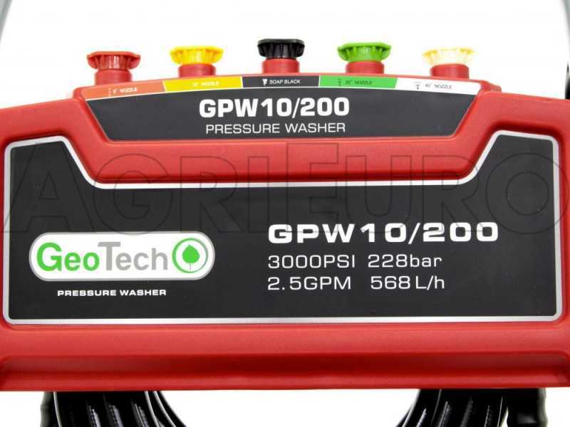 Benzin Hochdruckreiniger GeoTech GPW 10/200 - Benzinmotor 196 ccm 6.5 PS - 208 bar