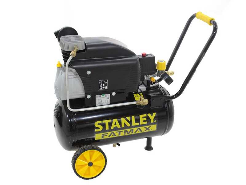 Stanley Fatmax D211/8/24s - Elektrischer Kompressor mit Wagen - Motor 2 PS - 24 Lt - Druckluft