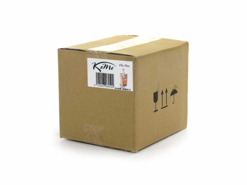 Komo Flic Floc 100g - Manuelle Flockenquetsche aus Multiplex Buchenholz. Kegelwalzen aus Edelstahl